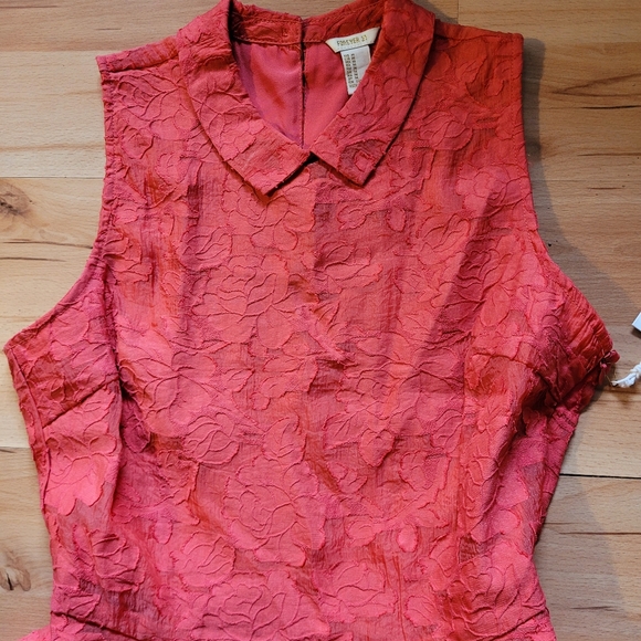 Forever 21 Floral Fit and Flare Dress-Coral - Picture 2 of 5